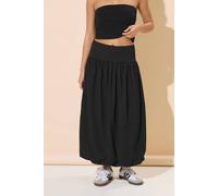PixieGirl Women's Petite Bubble Hem Maxi Skirt in Black | Size: 10