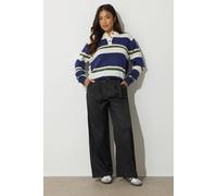 PixieGirl Women's Petite Buckle Wide Leg Trousers in Black | Size: 10