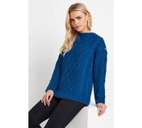 PixieGirl Women's Petite Cable Knit Jumper in Blue | Size: 10/12