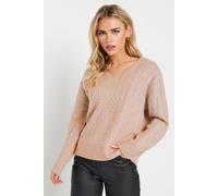 PixieGirl Women's Petite Cable Knit Jumper in Light Pink | Size: 10-12 PixieGirl Light Pink 10-12