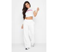 PixieGirl Women's Petite 'California' Slogan Wide Leg Joggers in White | Size: 12 PixieGirl White 12