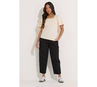 PixieGirl Women's Petite Cargo Barrel Trousers in Black | Size: 12S