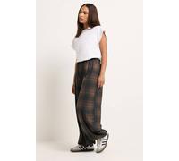 PixieGirl Women's Petite Check Balloon Trousers in Dark Brown | Size: 10S PixieGirl Dark Brown 10S