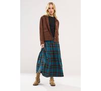 PixieGirl Women's Petite Check Buckle Midi Skirt in Blue | Size: 10 PixieGirl Blue 10