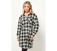 PixieGirl Women's Petite Check Print Shirt Dress in Black | Size: 16 PixieGirl Black 16