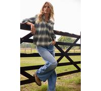 PixieGirl Women's Petite Check Smock Top in Blue | Size: 10 PixieGirl Blue 10