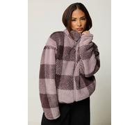 PixieGirl Women's Petite Check Zip Through Fleece in Purple | Size: 16 PixieGirl Purple 16