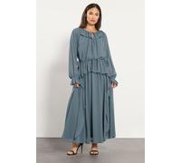 PixieGirl Women's Petite Chiffon Frill Maxi Dress in Blue | Size: 14 PixieGirl Blue 14