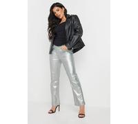 PixieGirl Women's Petite Coated Jeans in Metallic Silver | Size: 8