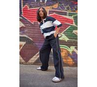 PixieGirl Women's Petite Contrast Piped Wide Leg Joggers in Dark Navy | Size: 12 PixieGirl Dark Navy 12