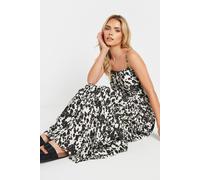 PixieGirl Women's Petite Cow Print Asymmetric Dress in Black | Size: 10