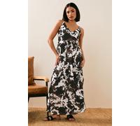 PixieGirl Women's Petite Cow Print Maxi Dress in Brown | Size: 18 PixieGirl Brown 18