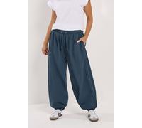 PixieGirl Women's Petite Cuffed Joggers in Mid Blue | Size: 8S