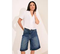 PixieGirl Women's Petite Denim Jorts in Mid Blue | Size: 10 PixieGirl Mid Blue 10