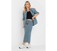 PixieGirl Women's Petite Denim Midi Skirt in Light Blue | Size: 12 PixieGirl Light Blue 12