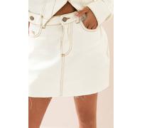 PixieGirl Women's Petite Denim Mini Skirt in Cream | Size: 8