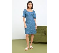 PixieGirl Women's Petite Ditsy Floral Print Mini Dress in Blue | Size: 12