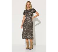 PixieGirl Women's Petite Ditsy Floral Tea Dress in Black | Size: 10 PixieGirl Black 10