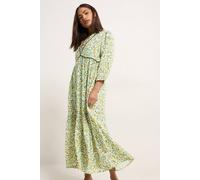 PixieGirl Women's Petite Ditsy Frill Midi Dress in Light Green | Size: 10