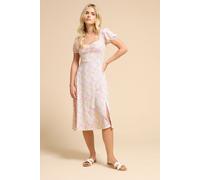 PixieGirl Women's Petite Ditsy Puff Sleeve Midi Dress in Pink | Size: 18 PixieGirl Pink 18