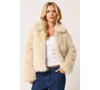 PixieGirl Women's Petite Faux Fur Coat in Ivory | Size: 14 PixieGirl Ivory 14