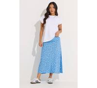 PixieGirl Women's Petite Floral Midi Skirt in Light Blue | Size: 14 PixieGirl Light Blue 14