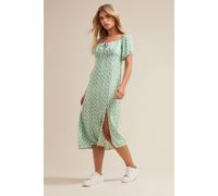 PixieGirl Women's Petite Floral Tie Midi Dress in Light Green | Size: 16 PixieGirl Light Green 16