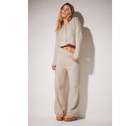 PixieGirl Women's Petite Fluffy Fleece Cardigan Sweater in Light Beige | Size: 10/12