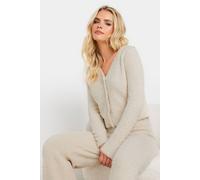 PixieGirl Women's Petite Fluffy Fleece Cardigan Sweater in Light Beige | Size: 12/14