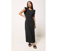 PixieGirl Women's Petite Frill Sleeve Maxi Dress in Black | Size: 10 PixieGirl Black 10