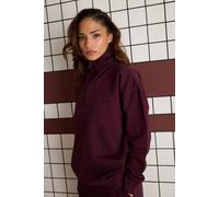 PixieGirl Women's Petite Funnel Neck Sweatshirt in Dark Red | Size: 6