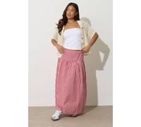 PixieGirl Women's Petite Gingham Maxi Skirt in Red | Size: 10 PixieGirl Red 10