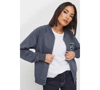 PixieGirl Women's Petite Jersey Bomber Jacket in Blue | Size: 10 PixieGirl Blue 10