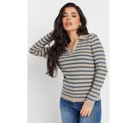 PixieGirl Women's Petite Knitted Stripe Jumper in Light Beige | Size: 12-14 PixieGirl Light Beige 12-14
