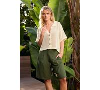 PixieGirl Women's Petite Linen Bermuda Shorts in Light Khaki | Size: 12 PixieGirl Light Khaki 12