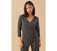 PixieGirl Women's Petite Marl Wrap Top in Chocolate | Size: 6 PixieGirl Chocolate 6