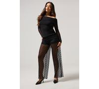 PixieGirl Women's Petite Mesh Spot Trousers in Black | Size: 12 PixieGirl Black 12