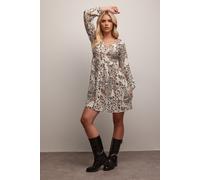 PixieGirl Women's Petite Mini Smock Dress in Brown | Size: 14 PixieGirl Brown 14