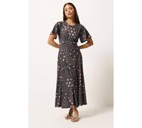 PixieGirl Women's Petite Patchwork Midi Dress in Chocolate | Size: 14 PixieGirl Chocolate 14