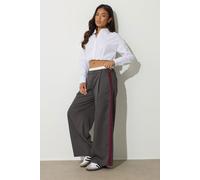 PixieGirl Women's Petite Pinstripe Wide Leg Trousers in Grey | Size: 16 PixieGirl Grey 16