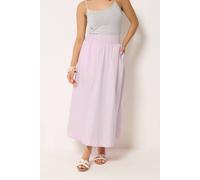 PixieGirl Women's Petite Poplin Shirred Cotton Maxi Skirt in Baby Pink | Size: 12