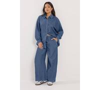 PixieGirl Women's Petite Pull-On Wide Leg Jeans in Mid Blue | Size: 8S