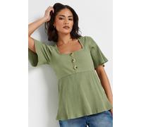 PixieGirl Women's Petite Ribbed Smock Top in Green | Size: 10 PixieGirl Green 10