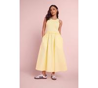 PixieGirl Women's Petite Ruffle Detail Midi Dress in Lemon | Size: 14 PixieGirl Lemon 14