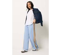 PixieGirl Women's Petite Scuba Wide Leg Trousers in Light Blue | Size: 12S PixieGirl Light Blue 12S