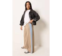 PixieGirl Women's Petite Scuba Wide Leg Trousers in Natural | Size: 8S PixieGirl Natural 8S