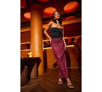 PixieGirl Women's Petite Sequin Maxi Skirt in Red | Size: 16