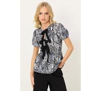 PixieGirl Women's Petite Snake Print Top in Grey | Size: 10 PixieGirl Grey 10
