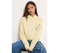 PixieGirl Women's Petite Snoopy Embroidered Sweatshirt in Lemon | Size: 14 PixieGirl Lemon 14