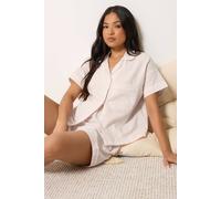 PixieGirl Women's Petite Stripe Short Pyjama Set in Light Pink | Size: 6-8 PixieGirl Light Pink 6-8